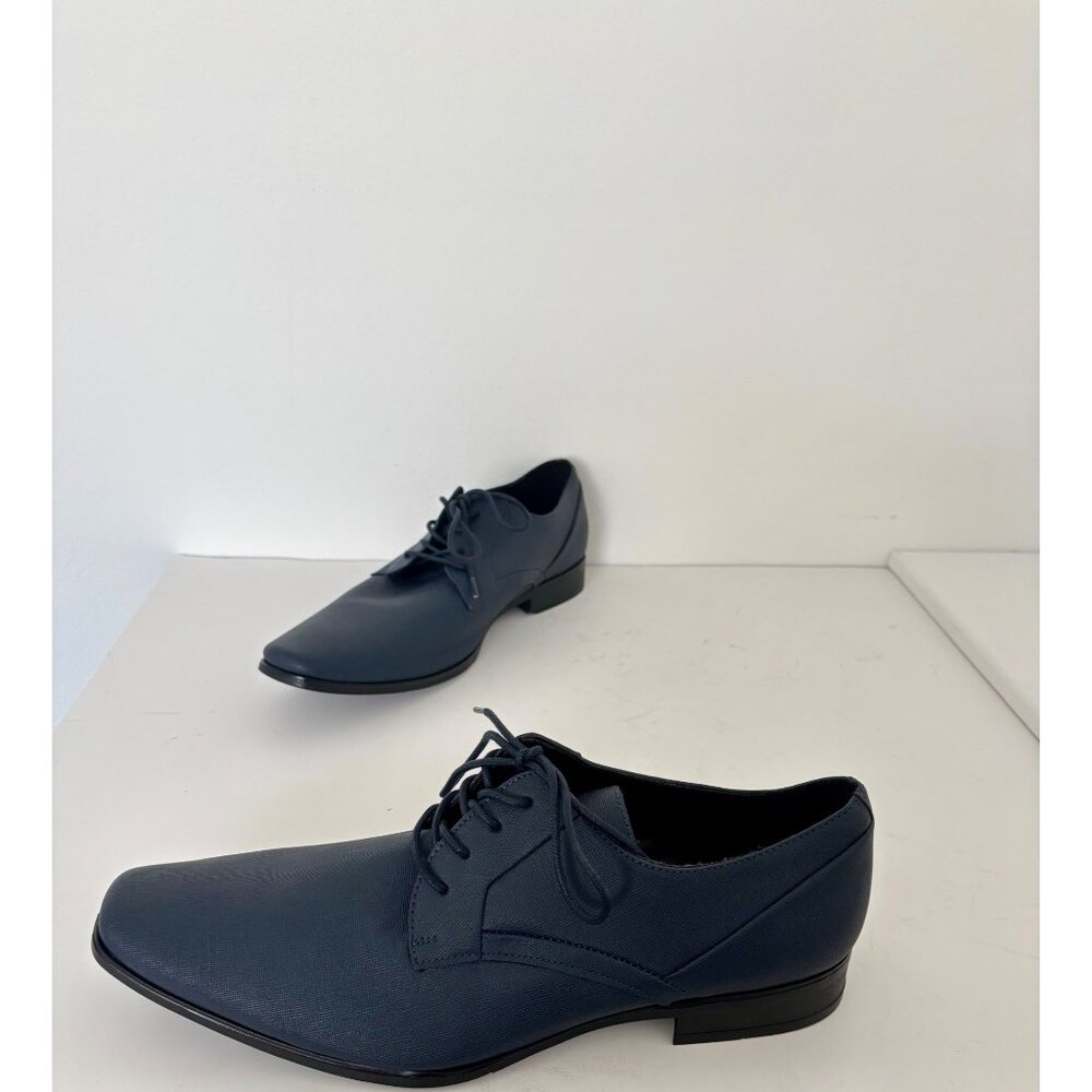 Calvin Klein Shoes Men’s 12 Navy Dress Square Toe Oxford NWOT Corpcore Formal